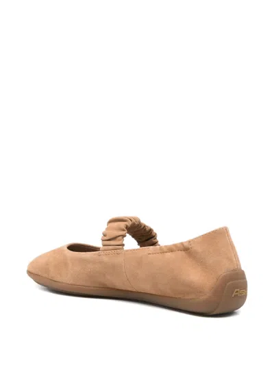 Ash Maya Ruched-strap Suede Ballet Flats In Multi