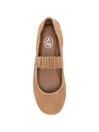 Ash Maya Ruched-strap Suede Ballet Flats In Multi