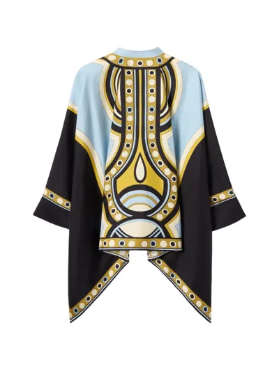 La Doublej Foulard Geometric-print Shirt In Black