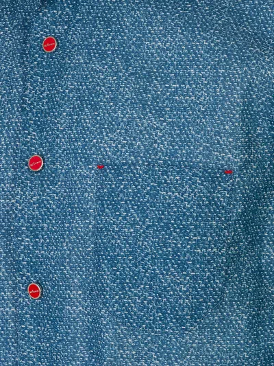 Kiton Patterned-print Button-up Shirt In Blue