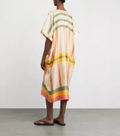 Eres Silk Stripe Ice Midi Kaftan In Multi