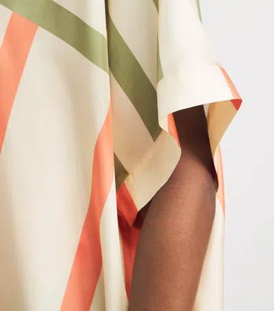 Eres Silk Stripe Ice Midi Kaftan In Multi