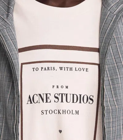 Acne Studios Womens Warm Beige Layered Graphic Book Print Cotton-jersey T-shirt In Multi