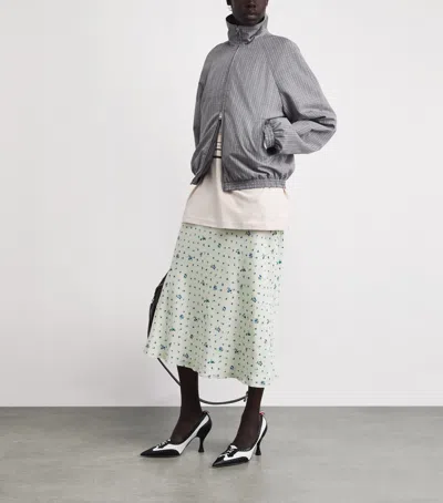 Acne Studios Check Tailored Bomber Jacket In Gray