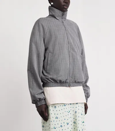 Acne Studios Check Tailored Bomber Jacket In Gray