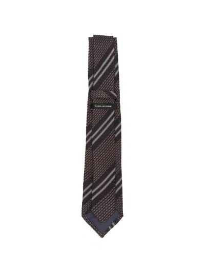 Tagliatore Diagonal-stripe Waffle-knit Tie In Multi