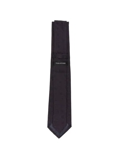 Tagliatore Geometric-patterned Jacquard Tie In Purple