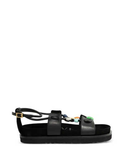 Loewe Beaded Sandals In Multi