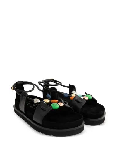 Loewe Beaded Sandals In Multi