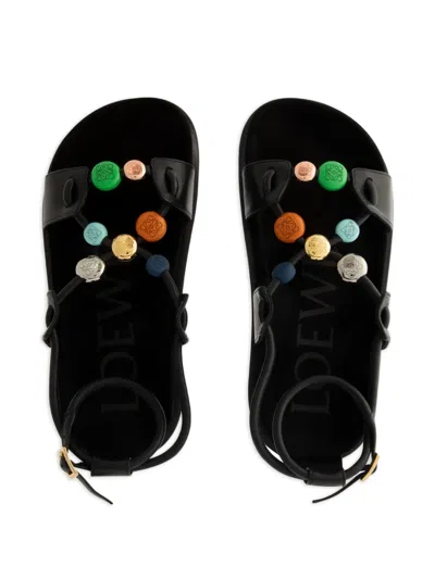 Loewe Beaded Sandals In Multi