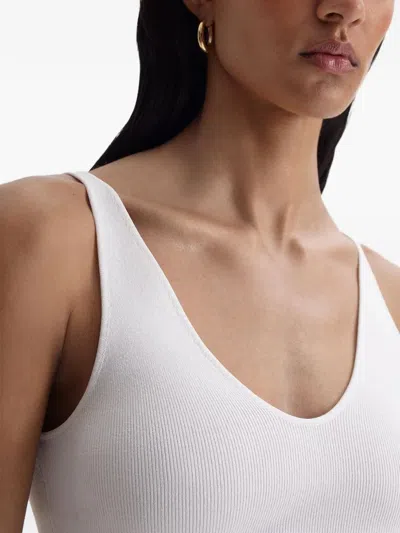 Scanlan Theodore Ribbed-knit V-neck Tank Top In White