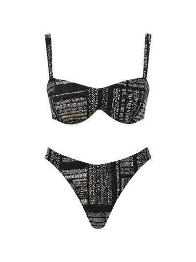 Devon Patterned Bikini In Black