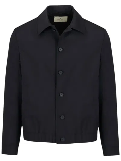 Mood Button-fastening Bomber Jacket In Blue
