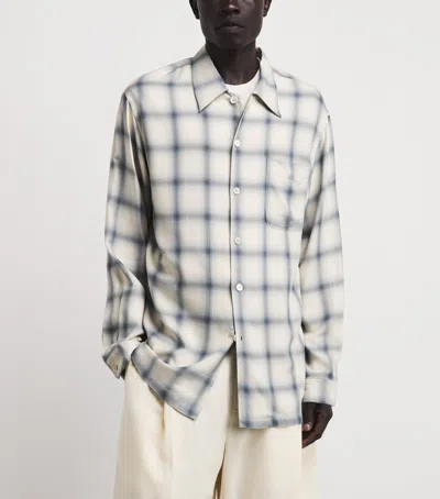 Our Legacy Off-white Drift Shirt In Blue