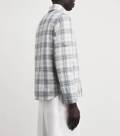 Thom Browne Plaid Armband Cotton Blend Utility Jacket In White
