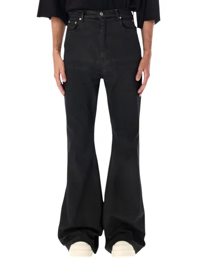 Rick Owens Bolan Bootcut Belt Loop Five Pocket Trousers In Black