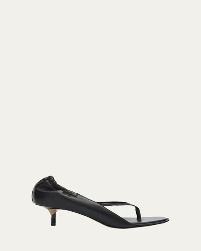Jacquemus Leather Thong Sandals Stiletto Heel Straps In Black