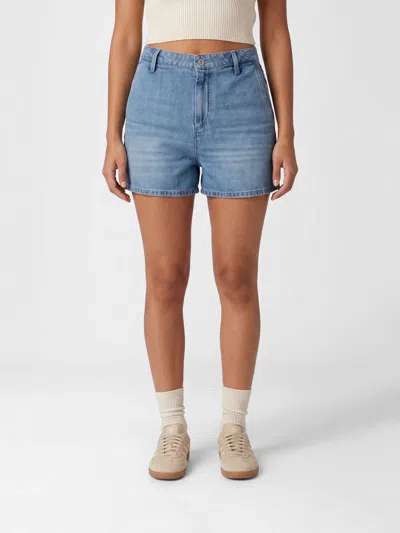 7 For All Mankind Trouser Shorts Iris In Blue