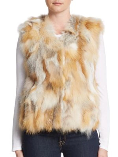 Adrienne Landau Fox Fur Vest In Natural