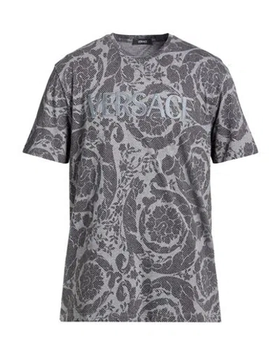 Versace Barocco Silhouette T-shirt In Gray