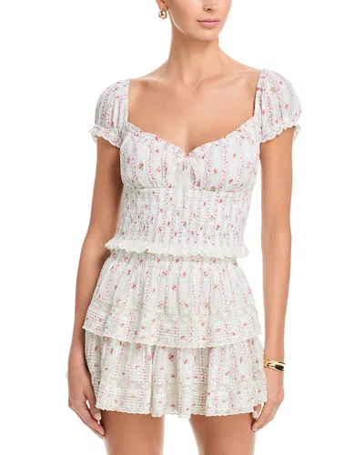 Loveshackfancy Daini Top In Neutral