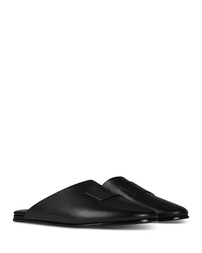Givenchy Label Flat Mules In Nappa Leather In Black