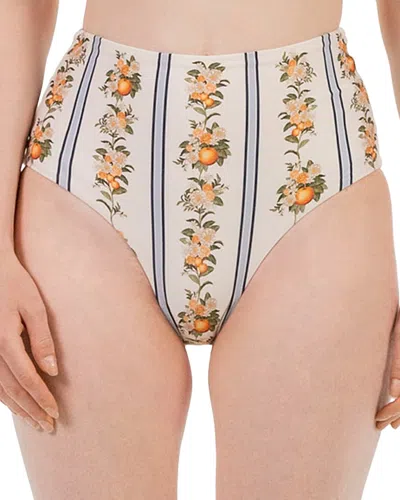 Agua By Agua Bendita Magenta Valle Printed Stretch Recycled Bikini Briefs In Multi