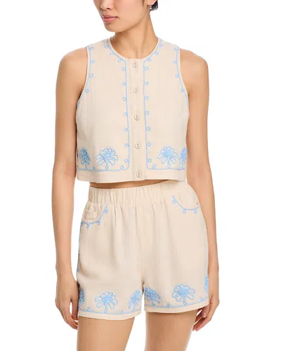 Blanknyc Embroidered Top In Neutral