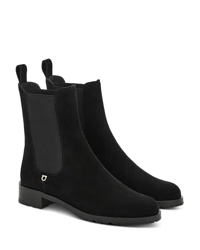 Ferragamo Briuli Suede Chelsea Boots In Black