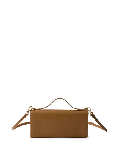 Prada Camel Leather Wallet In Brown