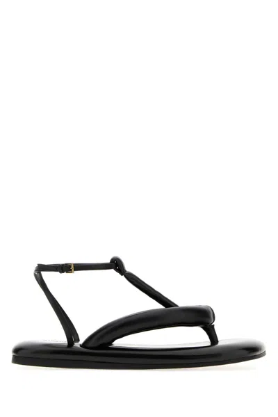 Givenchy Boudoir Bicolor Thongs In Nappa Leather In Black