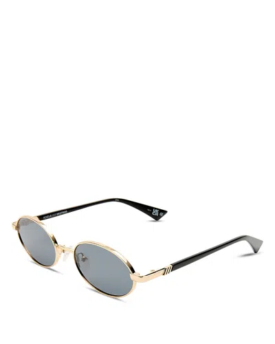 Le Specs 55mm Icicle Oval Sunglasses In Gray