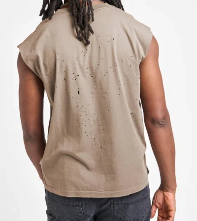 Satisfy Mothtech Distressed Muscle T-shirt In Brown