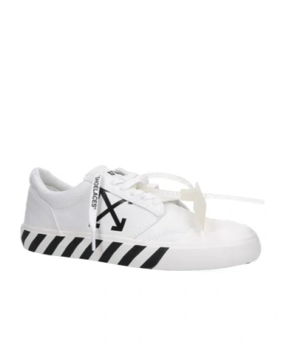 Off-white White Black Graphics Leather Sneakers In White