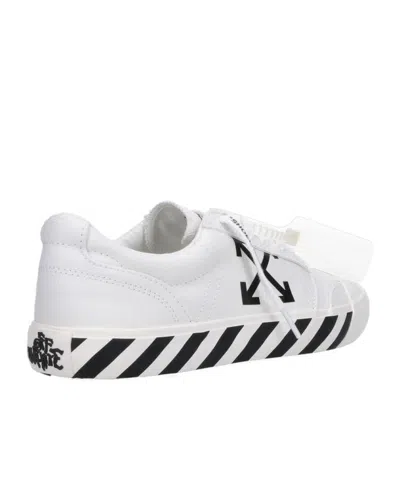 Off-white White Black Graphics Leather Sneakers In White