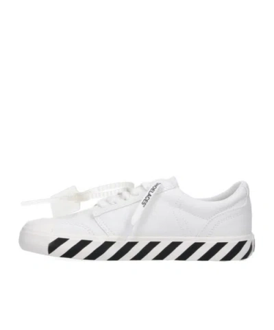 Off-white White Black Graphics Leather Sneakers In White