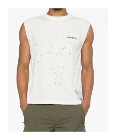 Satisfy Mothtech Distressed Muscle T-shirt In White