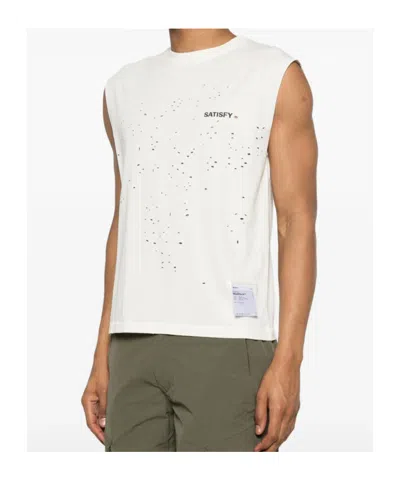 Satisfy Mothtech Distressed Muscle T-shirt In White
