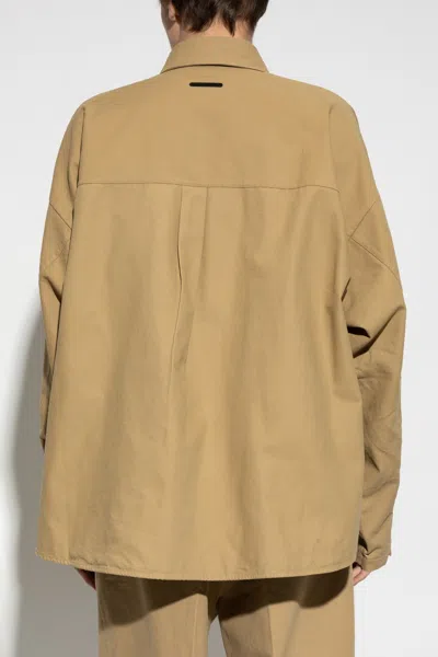 Essentials Logo-embroidered Jacket In Brown