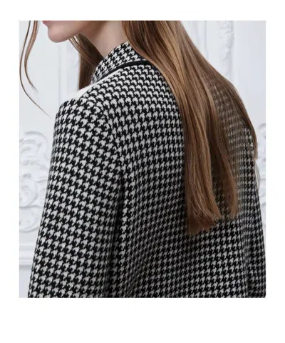 Dior Knit Jacket Houndstooth Long Sleeves Pockets In Animal Print