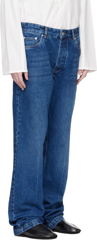 Studio Nicholson Belt Loop Jeans In Blue