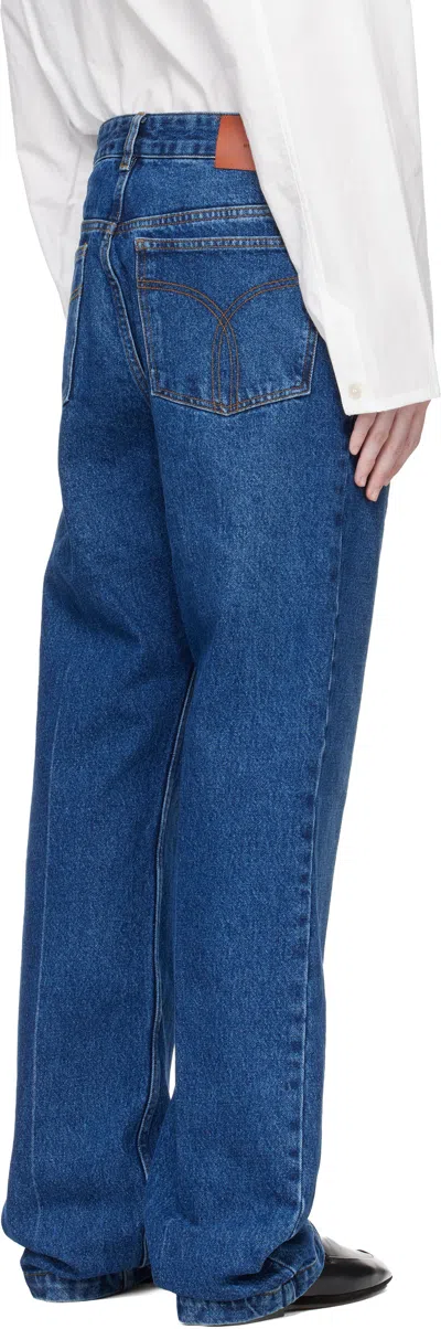 Studio Nicholson Belt Loop Jeans In Blue