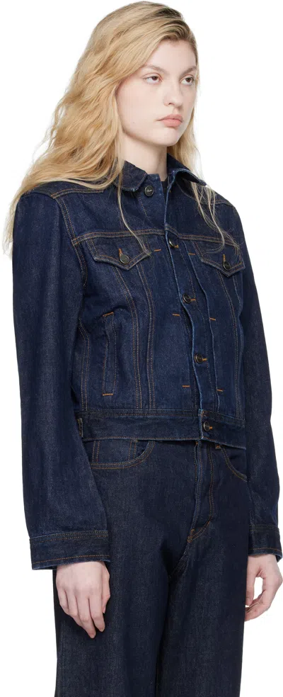 Khaite Navy Augustine Denim Jacket In Blue