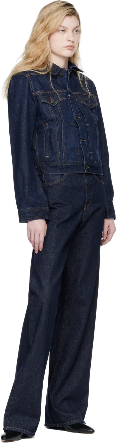 Khaite Navy Augustine Denim Jacket In Blue