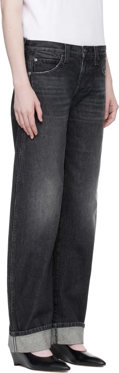 Khaite Black Denim Karo Low-rise Cuffed Jeans In Multi