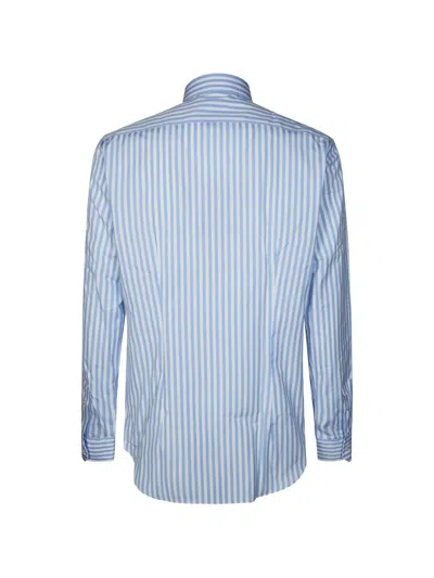 Xacus Stripe-pattern Shirt In Blue