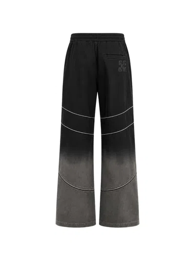 Off-white Gradient-effect Wide-leg Trousers In Black