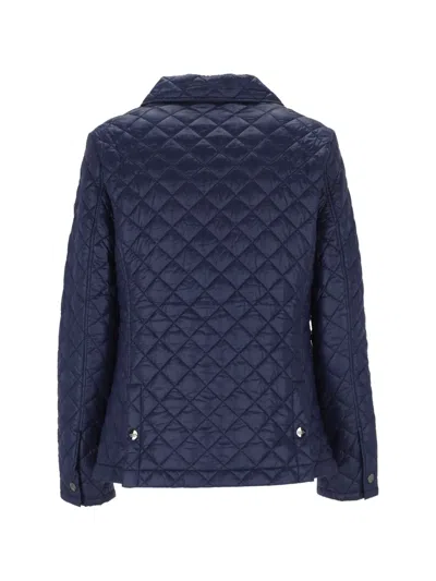 Husky Quilted Button-up Jacket In Blue