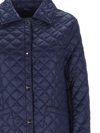 Husky Quilted Button-up Jacket In Blue
