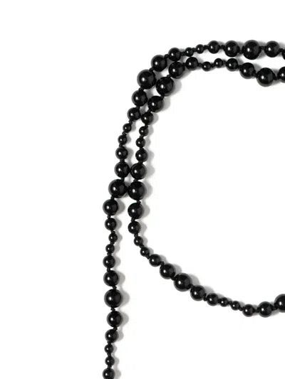 Neeka Studios Long Beaded Necklace In Black